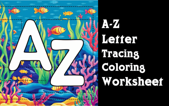 A-Z Letter Tracing Coloring Worksheet