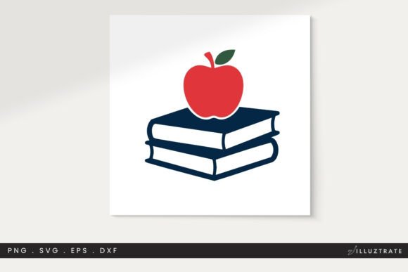 Books with Apple SVG for School Education