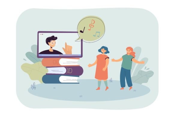 Cute Little Girls Singing in Online Music Lessons: A Visual and Educational Revolution