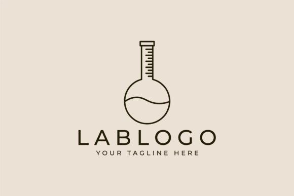 Erlenmeyer Laboratory Line Art Logo