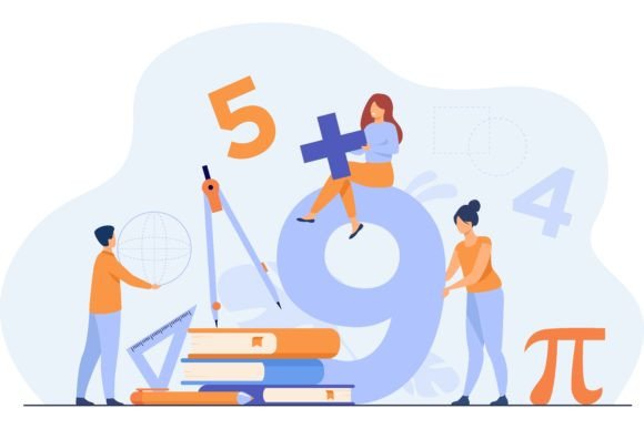 Happy Students Learning Math in College
