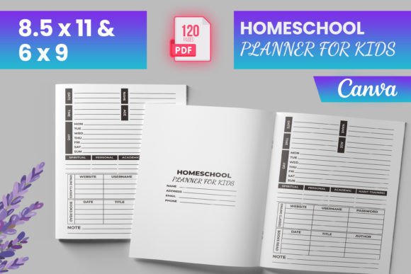 Homeschool Planner for Kids Canva KDP