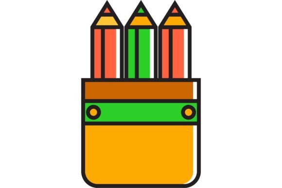 Pencil Case with Pencils: Drawing Stationery