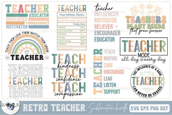 Retro Teacher Quotes SVG Bundle for Creators