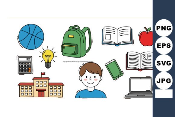 School Education Icons with Boy Backpack: A Practical Guide for Designers