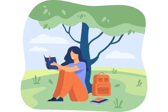 Student Reading Book or Doing Her Homework