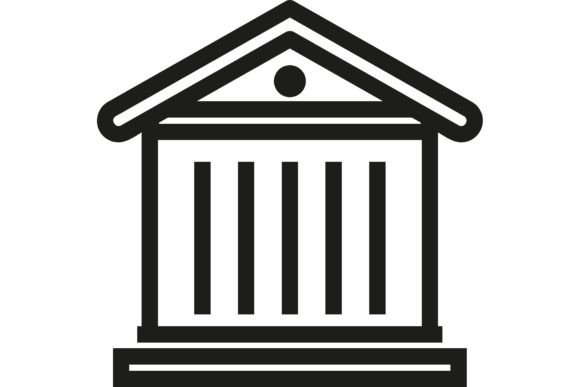 University Line Icon: Museum, Bank, Library – A Practical Guide to School Concept Vector Illustrations
