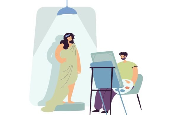 Woman Posing for Artist: Evaluating the Value of People Painting Illustrations